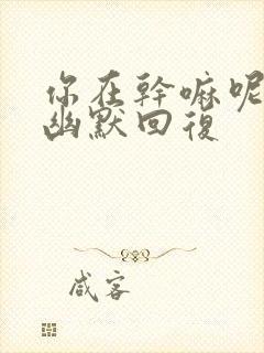 你在干嘛呢怎么幽默回复