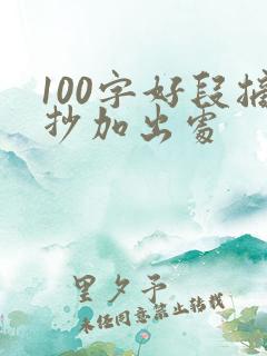 100字好段摘抄加出处
