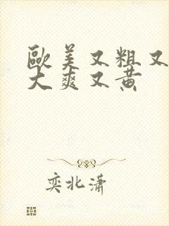 欧美又粗又猛又大爽又黄