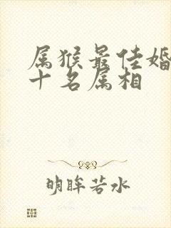 属猴最佳婚配前十名属相