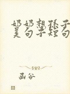 奶奶想孙子的唯美句子短句