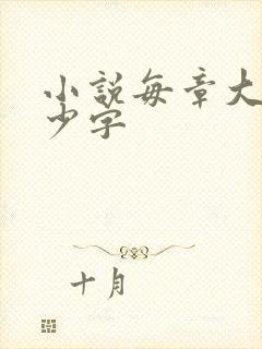 小说每章大概多少字