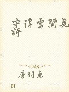 守得云开见月明诗