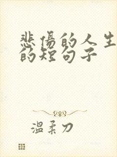 悲伤的人生感悟的短句子