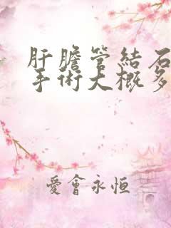 肝胆管结石微创手术大概多少钱