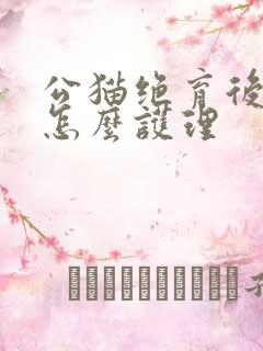 公猫绝育后伤口怎么护理