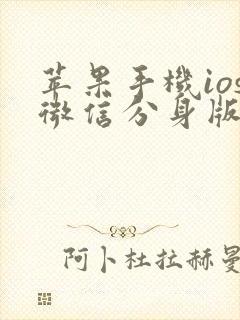 苹果手机ios微信分身版