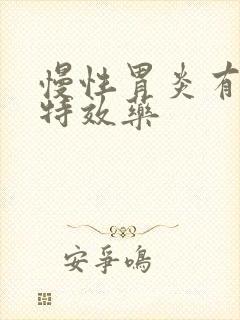 慢性胃炎有什么特效药