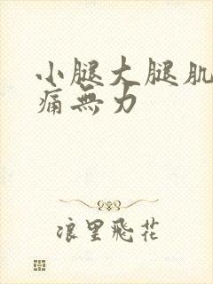 小腿大腿肌肉酸痛无力