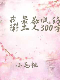 我最敬佩的人环卫工人300字