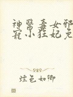 神医毒女邪王盛宠小狂妃免费阅读