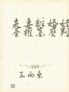 夫妻离婚娃儿抚养权怎么判定