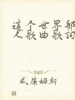 这个世界那么多人歌曲歌词