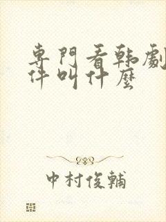 专门看韩剧的软件叫什么