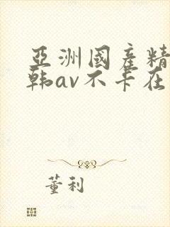 亚洲国产精品日韩av不卡在线