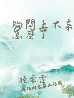 胸闷上不来气是怎么了