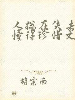 人总在失去后才懂得珍惜文案