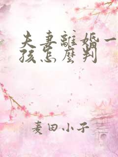 夫妻离婚一个小孩怎么判