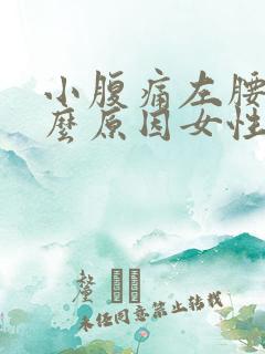 小腹痛左腰痛什么原因女性