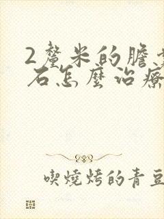 2厘米的胆囊结石怎么治疗