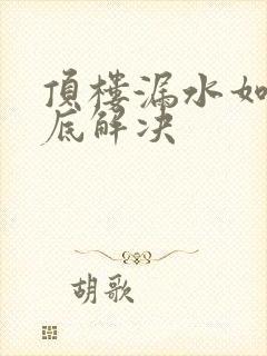 顶楼漏水如何彻底解决