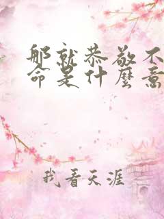 那就恭敬不如从命是什么意思