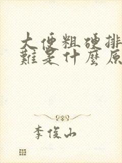 大便粗硬排便困难是什么原因