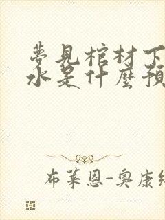 梦见棺材下面有水是什么预兆