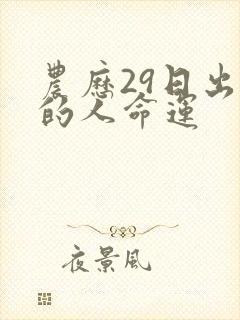 农历29日出生的人命运
