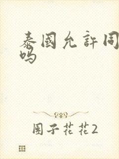 泰国允许同性恋吗