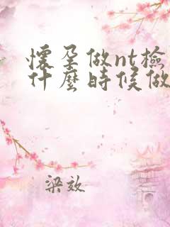 怀孕做nt检查什么时候做