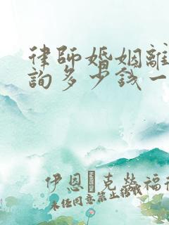 律师婚姻离婚咨询多少钱一次费用