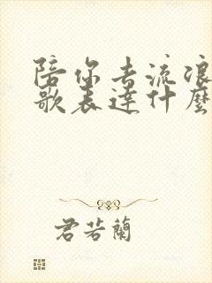 陪你去流浪这首歌表达什么感情