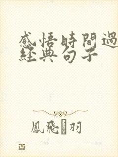 感悟时间过得快经典句子