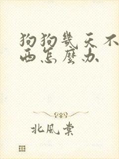 狗狗几天不吃东西怎么办