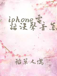 iphone电话没声音怎么回事