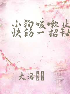 小狗咳嗽止咳最快的一招秘方