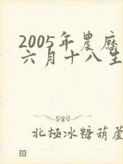 2005年农历六月十八生人的命运