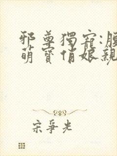 邪尊独宠:腹黑萌宝俏娘亲 一块小肥肉