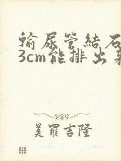 输尿管结石0.3cm能排出来吗