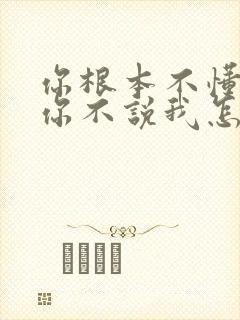 你根本不懂我,你不说我怎么懂你台词