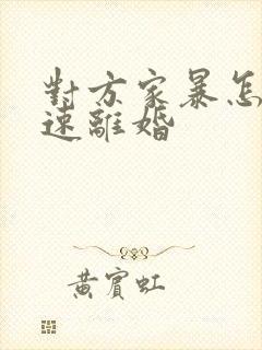 对方家暴怎样快速离婚