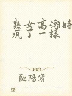 熟女高潮时候跟疯了一样