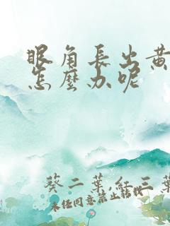 眼角长出黄褐斑怎么办呢