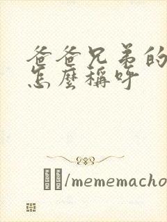 爸爸兄弟的儿子怎么称呼