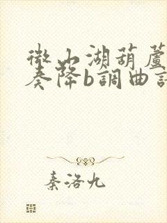 微山湖葫芦丝演奏降b调曲谱