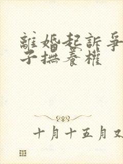 离婚起诉争取孩子抚养权