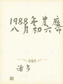 1988年农历八月初六命运怎样