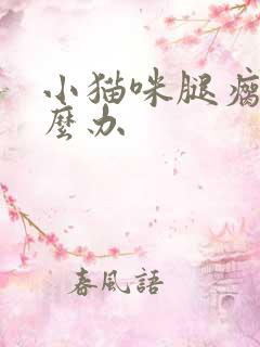 小猫咪腿瘸了怎么办