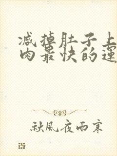 减掉肚子上的赘肉最快的运动